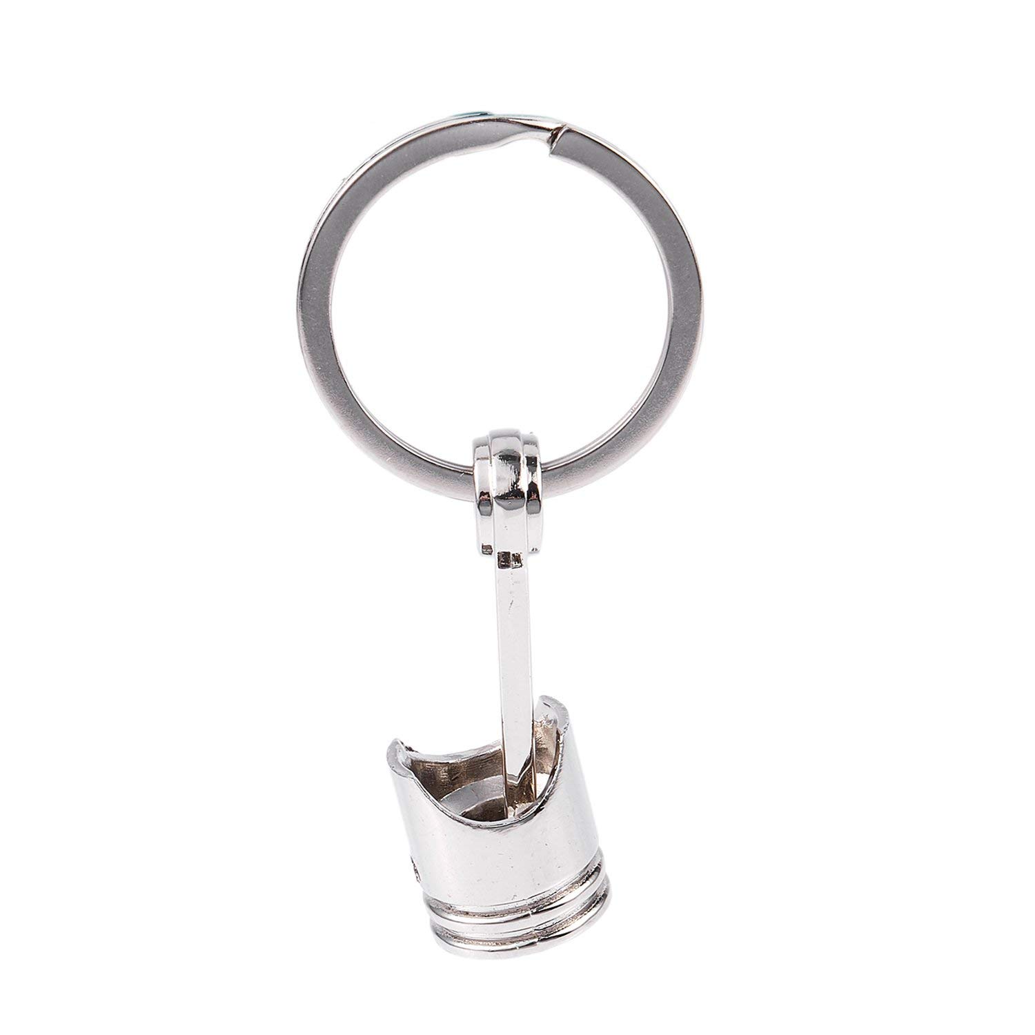 CTRLZS Trendy Car Engine Piston Keyring Chain Keychain Key Fob Silver