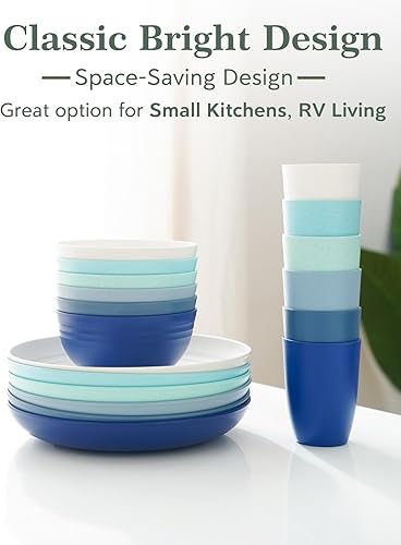 Miniatura 6 de Vasos de plástico reutilizables con pajita de trigo de 12 onzas, juego de vasos irrompibles para cocina, sin BPA y aptos para lavavajillas