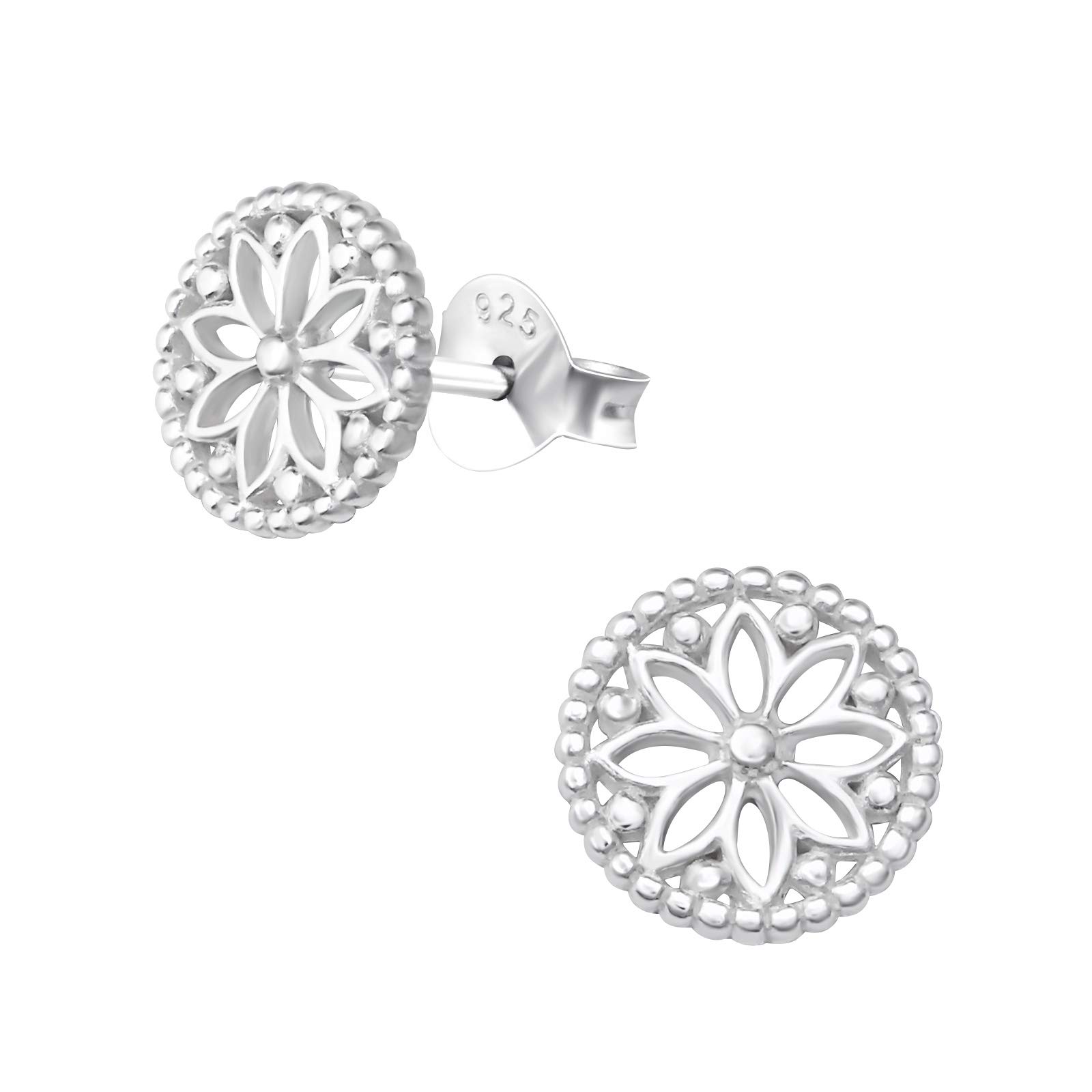Orecchini Donna Laimons In Argento 925 Con Disco Mandala Opaco - Gioielli Moderni Senza Nichel