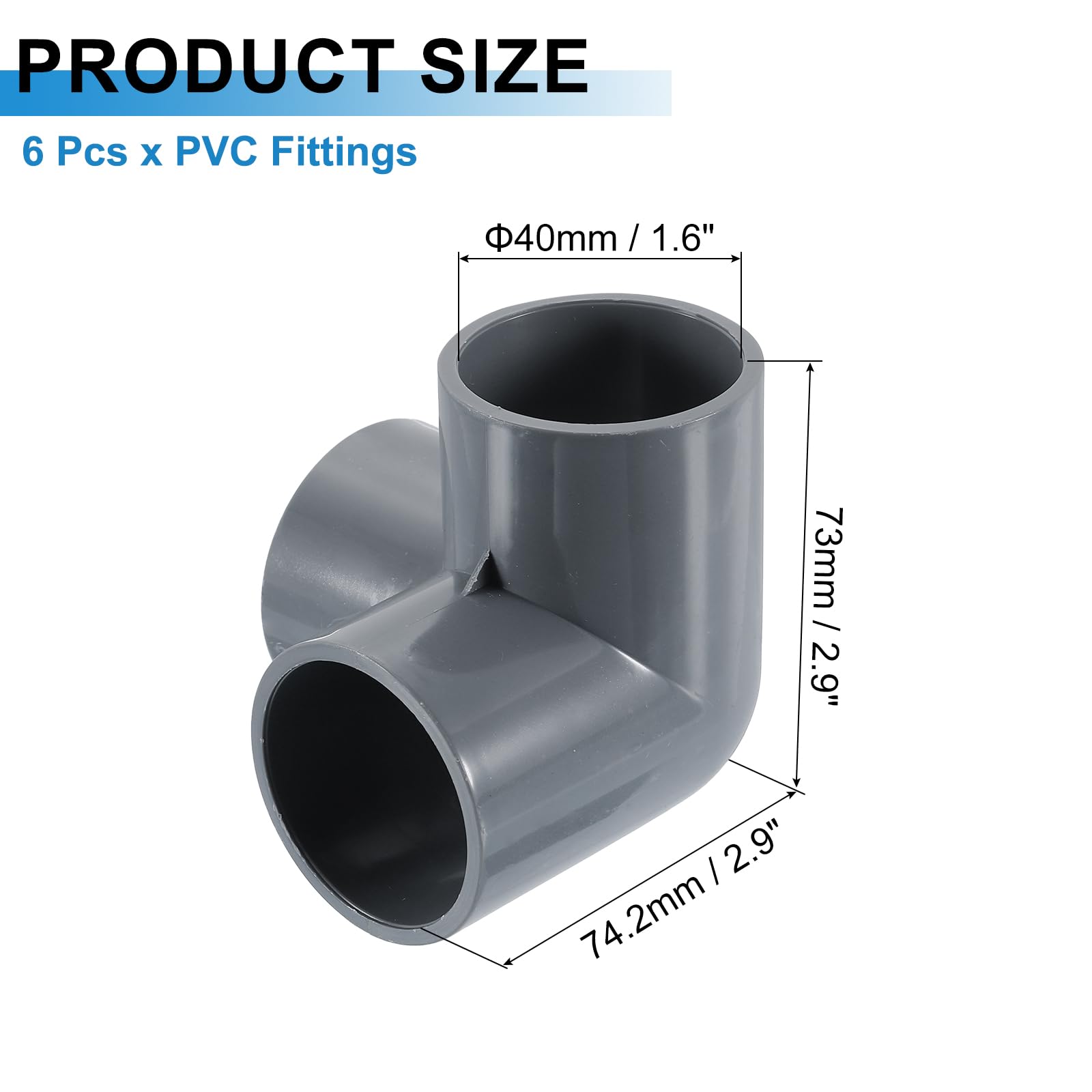 Uenhoy 12 Raccordi A Gomito In PVC Da 1/2 Pollice A 3 Vie - Connettori Per Tubi Da 21,3 Mm - Bianco, Per Serre, Capannoni E Mobili Fai-da-te