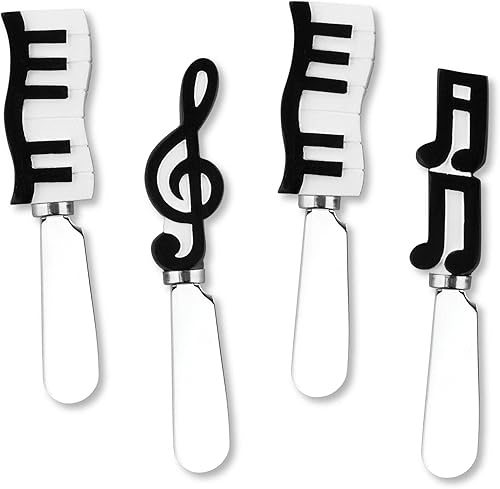 Supreme Housewares Cuchillos esparcidores de queso y mantequilla, mango de resina pintado a mano con hoja de acero inoxidable, juego multiusos para