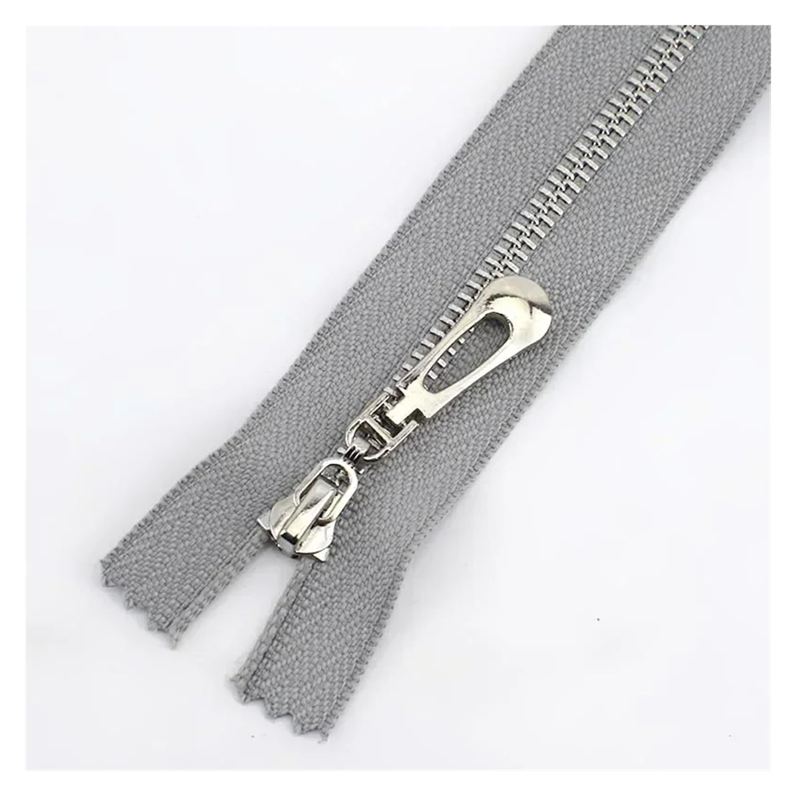 Cremalleras en Metal 5 Uds 3#15/18/20/25/30/40/50/60/70cm Cremallera De Metal Cremalleras Decorativas Para coser(B89-GreySilver,OpenEnd-No3-70cm)