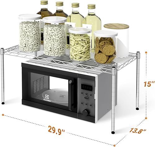 Miniatura 3 de YSSOA Estantería de 1 nivel, 29.92 pulgadas de ancho x 13.78 pulgadas de profundidad x 14.96 pulgadas de alto, organizador de alambre de acero,