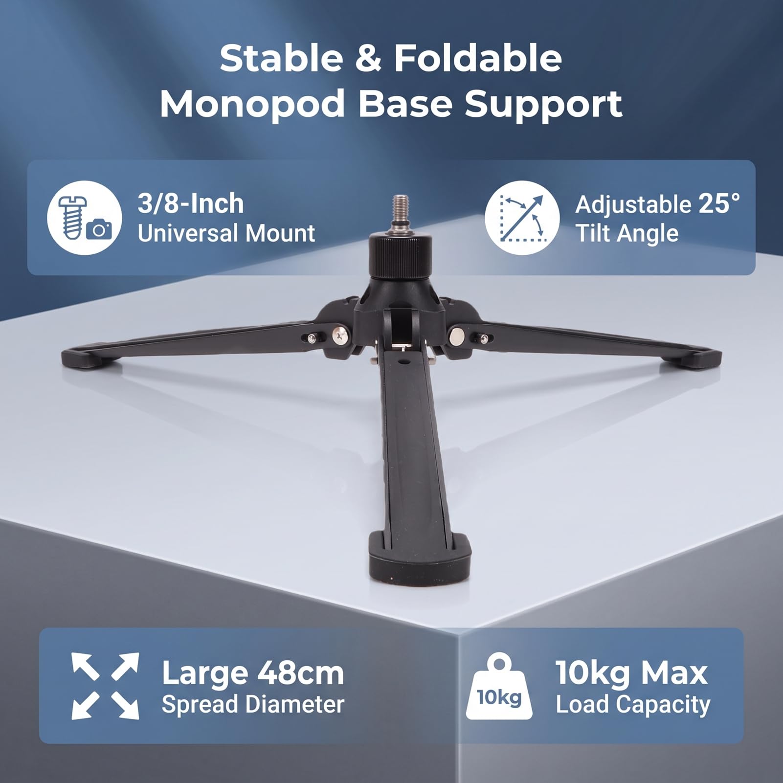 Treppiede Monopiede Base in Lega di Alluminio 48cm, per Fotocamera