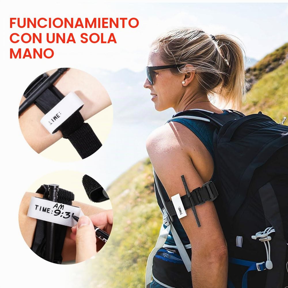 Lotvic Torniquete táctico de emergencia, 4 unidades de torniquete táctico negro para camping, senderismo, lucha, montañismo, deportes al aire libre (negro)