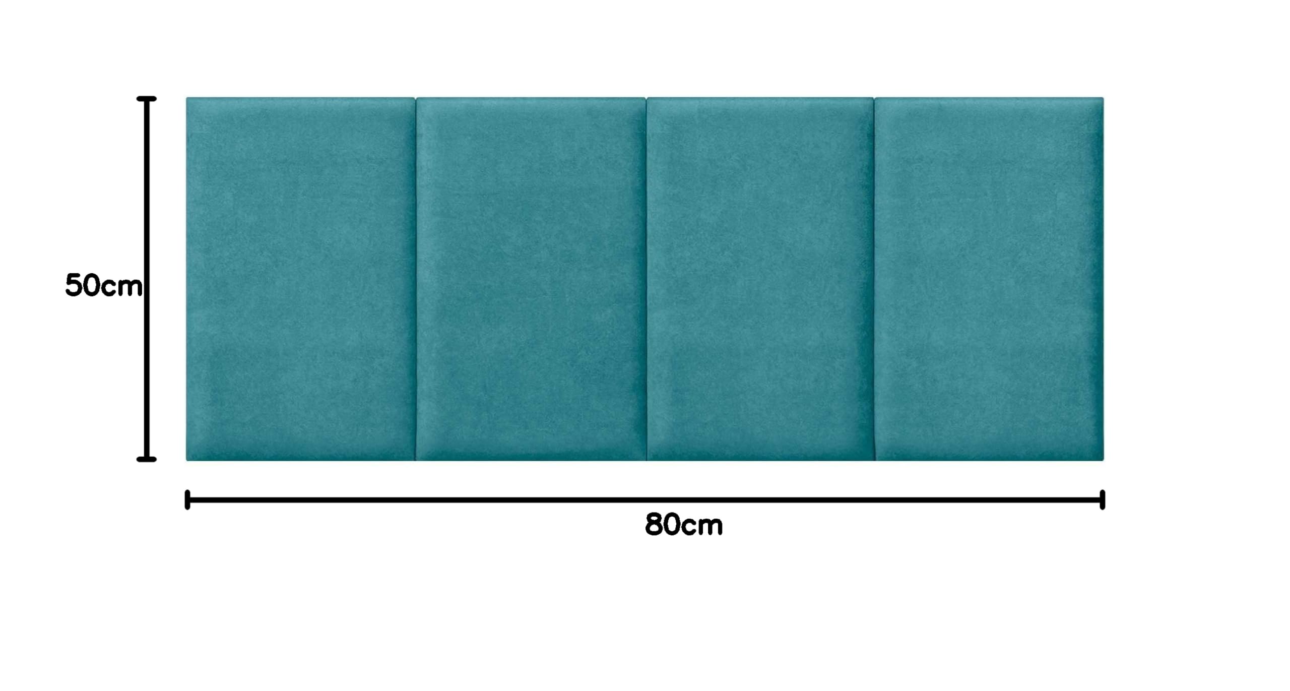 DHOME Testiera Imbottita in Tessuto Aqualine Premium Antimacchia Design Modulare Verticale Autoadesiva Testata Letto Camera da Letto Imbottita (Turchese, 160cm, Altezza 80 cm, x4)