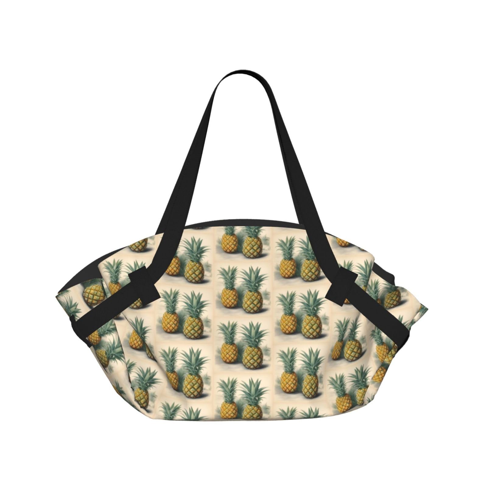 UVBDF Pineapple 2-in-1 Camping Blanket Tote, Waterproof Stylish Printed Outdoor Bag for Beach Park and Picnic