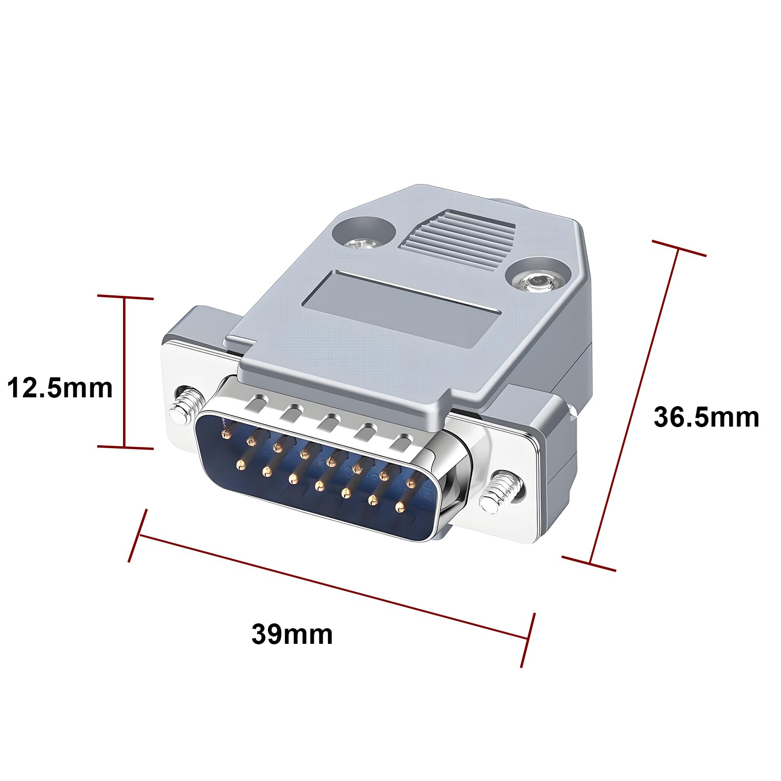 10 pezzi DB15 saldatura maschio maschio, 2 file, 15 pin RS232 D-SUB Breakout Board Adattatore con cappe in plastica assortimento