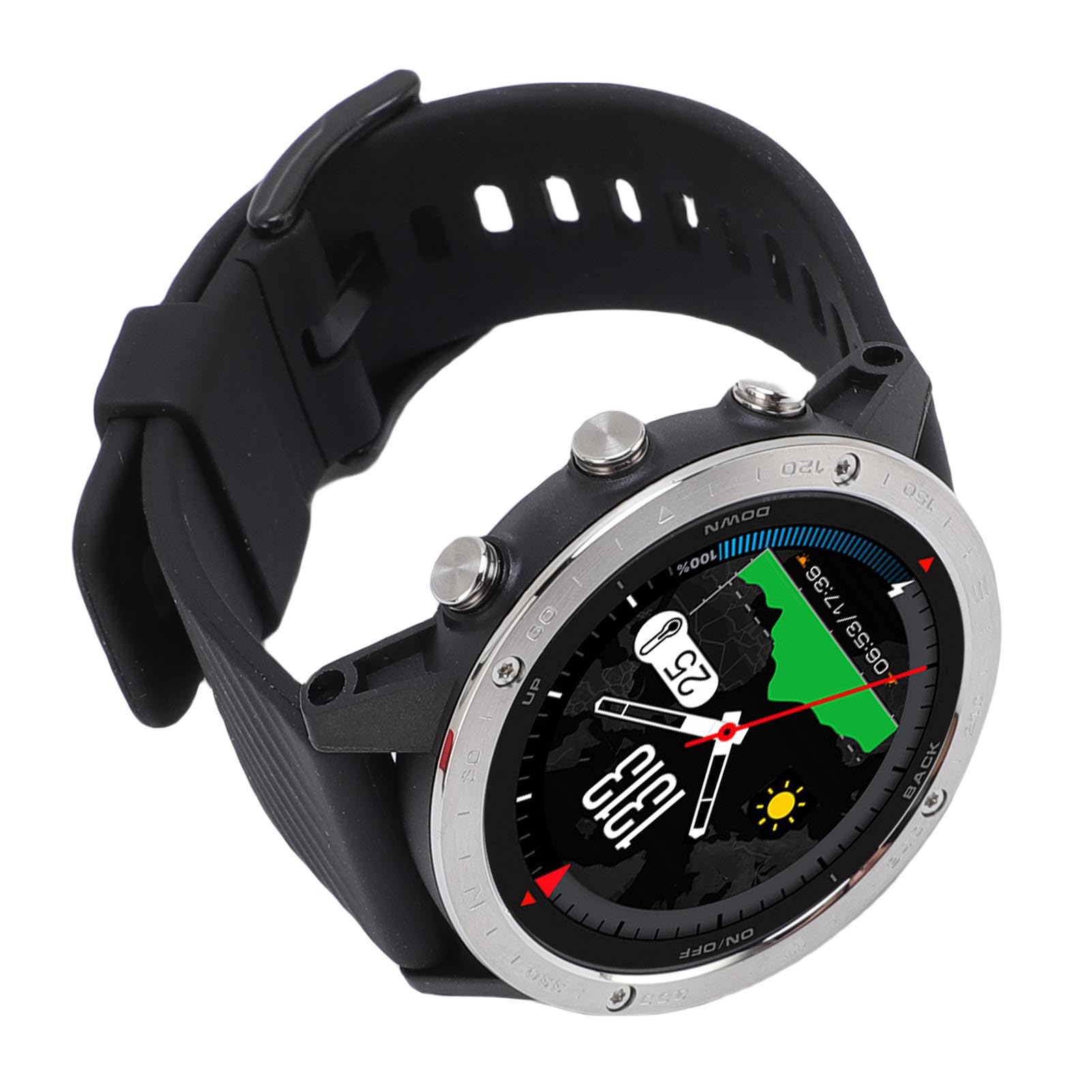 Dilwe Reloj Inteligente para Buceo, Barómetro con Sensor de Profundidad, Datos de Buceo en Tiempo Real, Resistente Al Agua hasta 50 M, Batería de 320 MAh, Notificaciones de Mensajes de (Black)