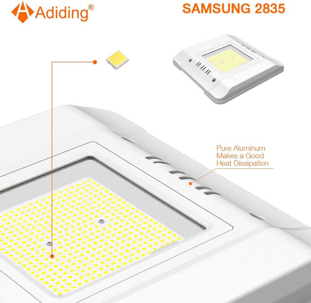 Flash Deals - 40% OFF Adiding LED Canopy Light, Gas Station Ceiling Light 100W (400W HID/HPS Equivalent) for Warehouse Garages Underpasses Parking Lot Carport Driveway 120Lm/W 5000K Dayligt White 100-277V IP65 ETL