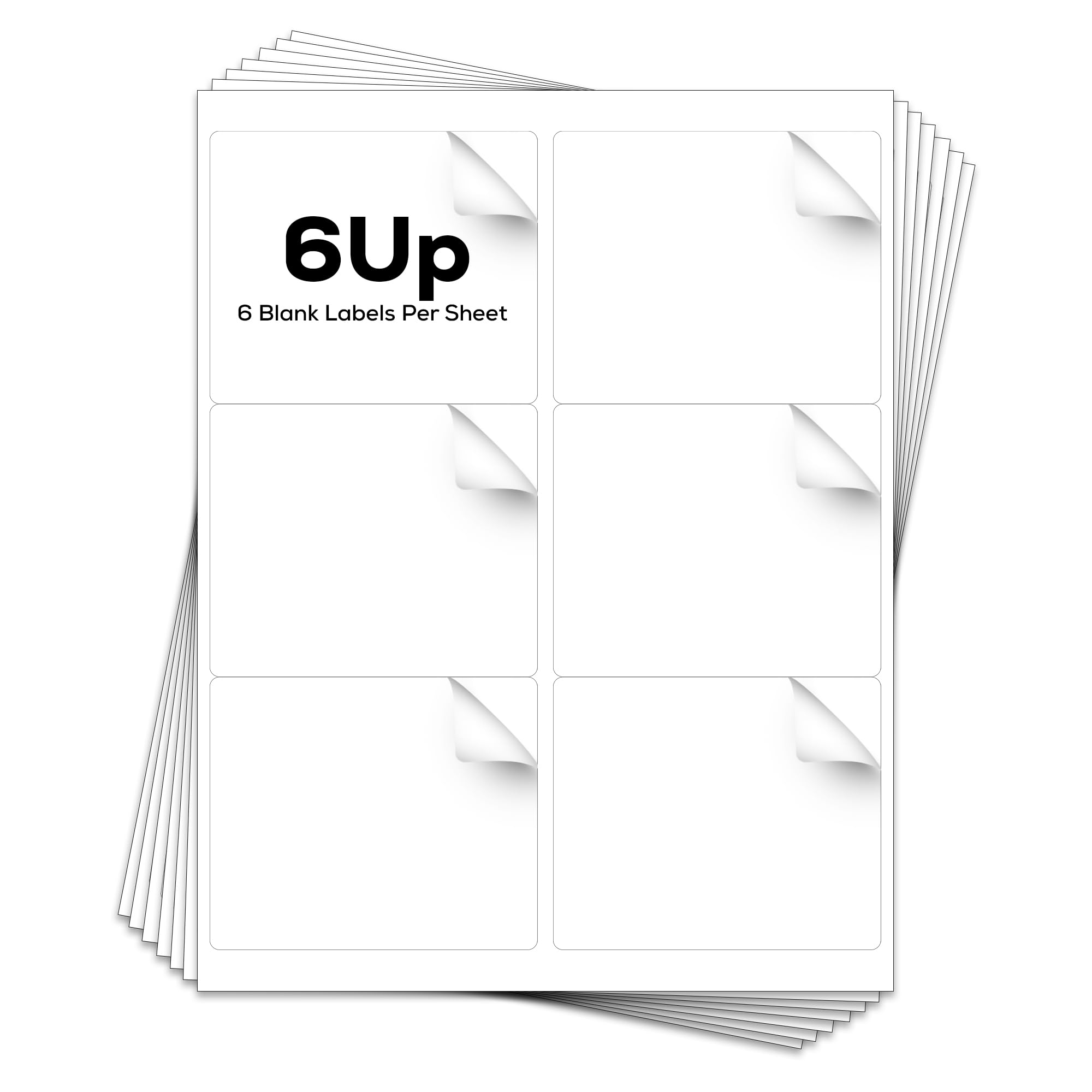 Photo 1 of Label Stickers - 3-1/3x4 inch, 300 Labels, 50 Sheets, 6 Labels per Sheet - Laser & Inkjet Printer Labels - Shipping Labels - Labels for Printer - Mailing Labels - Printable Labels 6 Labels /Sheet