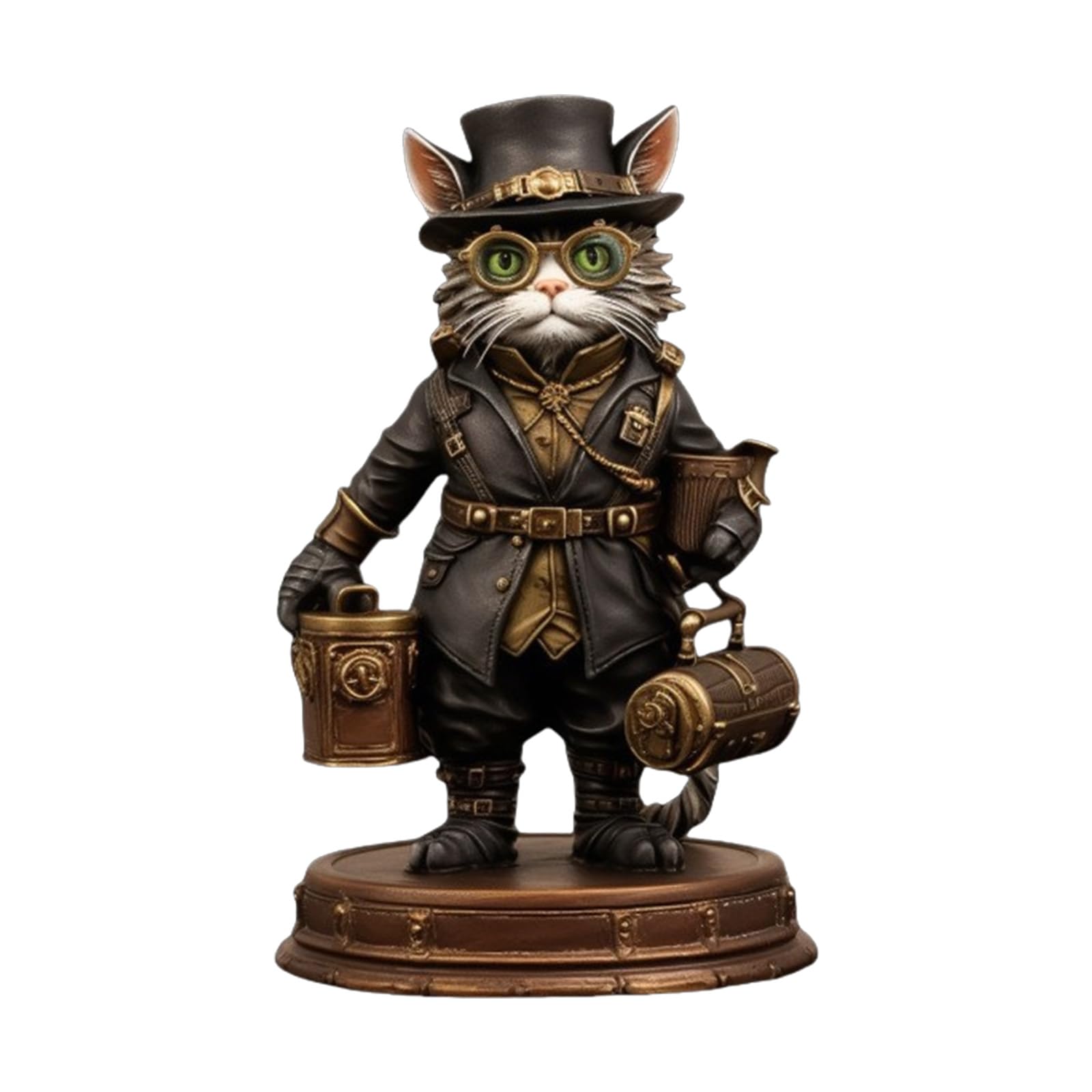 Oxxggkao D Halloween Inventor Cats Figurine Resins Art Piece With Intricate Victorian Etail For Home Office Esk Shelf Isplay Cats Figurine Ecors