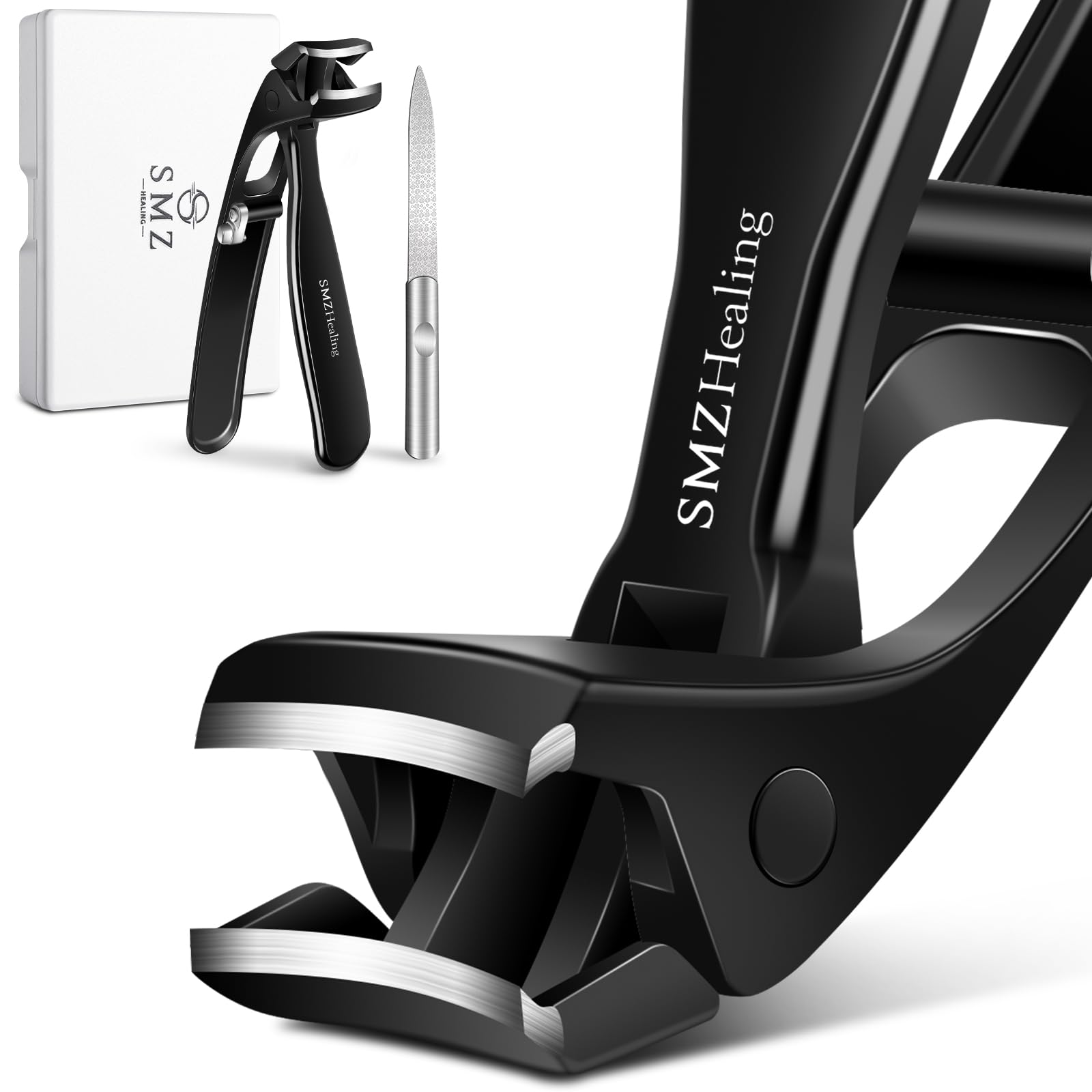 Toenail Clippers for Men Thick Nails, Angled Head Toe Nail Clippers for Thick Nails for Seniors, Wide Jaw Opening Toenail Clippers Heavy Duty