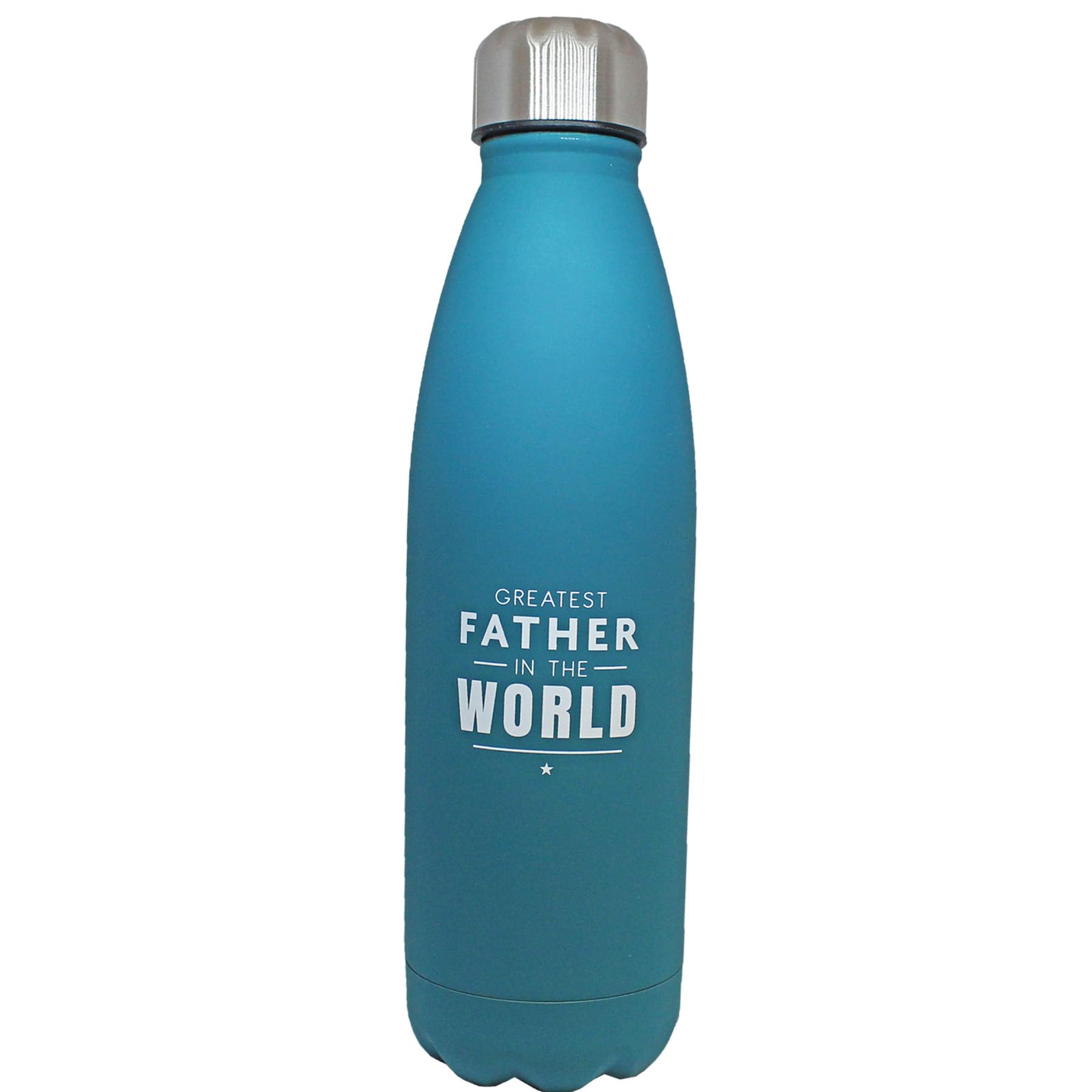 Widdle Gifts Metal Water Bottle Blue 750ml - Father's Day/Birthday - Suitable for Commuting, Work or Gym - Greatest Father on the World 6191