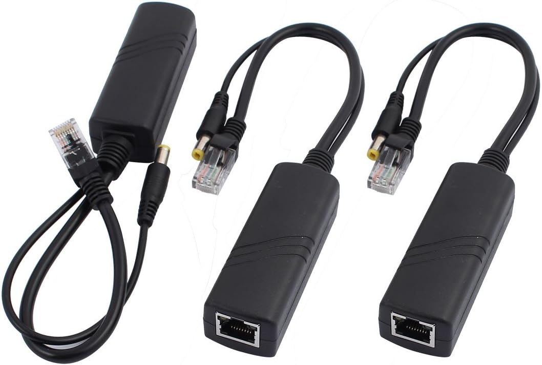 IP Camera RJ45 POE Power Over Ethernet Adapter Injector + Splitter Cable 3PCS (9a9867042f124a5c65b7d5a276a049cd)