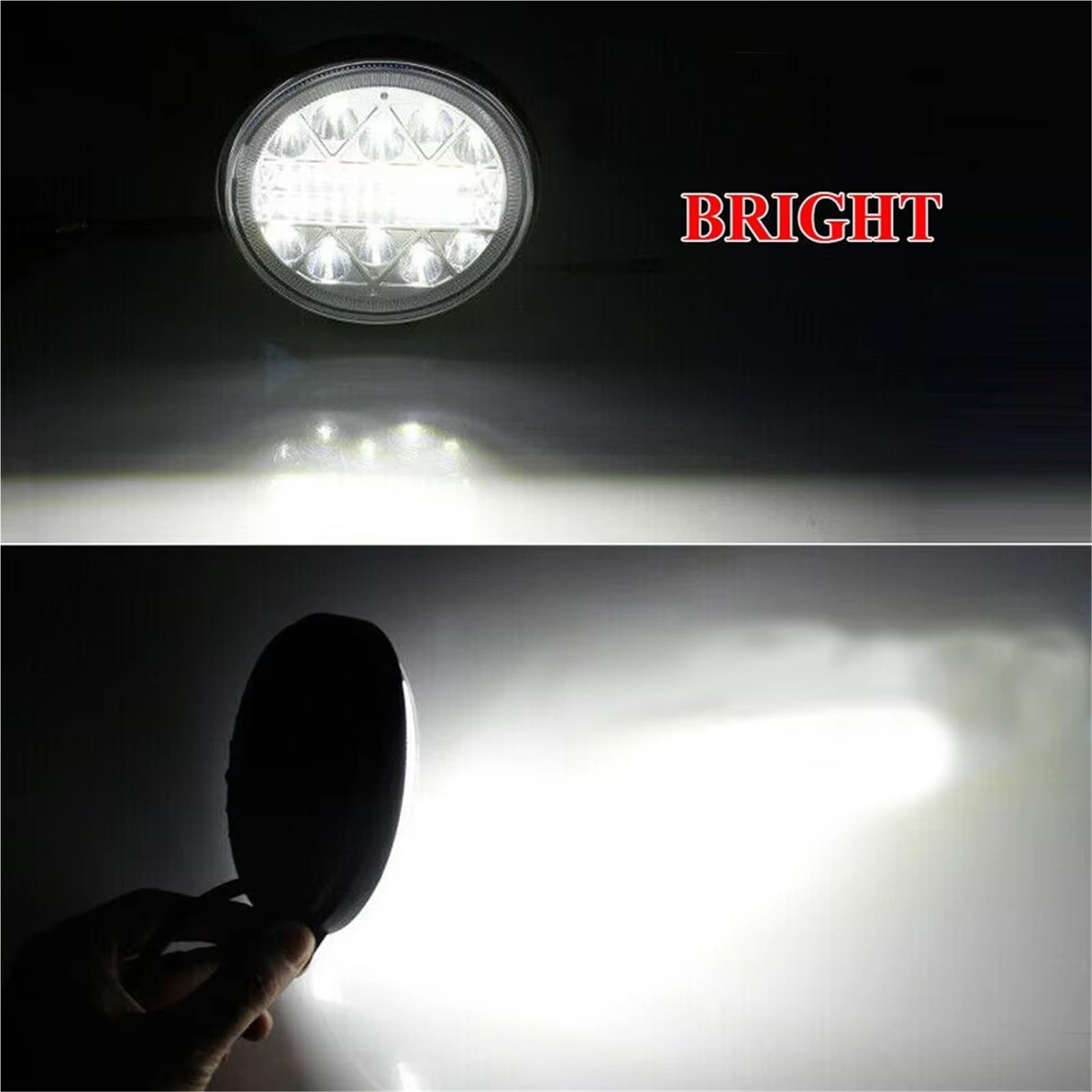 Faro Barra Luminosa LED 4 Pollici 102W/luce Lavoro Spot Flood | Per Camion Barca ATV Per Trattore Per Jeep Per OffRoad 4x4 Faro A Led 12V 24V(6 Piece square 102W)