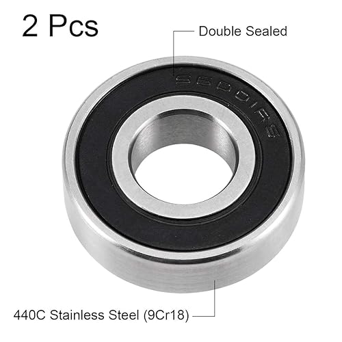 Miniatura 10 de uxcell S6005-2RS Rodamientos de bolas de ranura profunda 0.984in x 1.850in x 0.472in doble sellado 440C acero inoxidable 2pcs