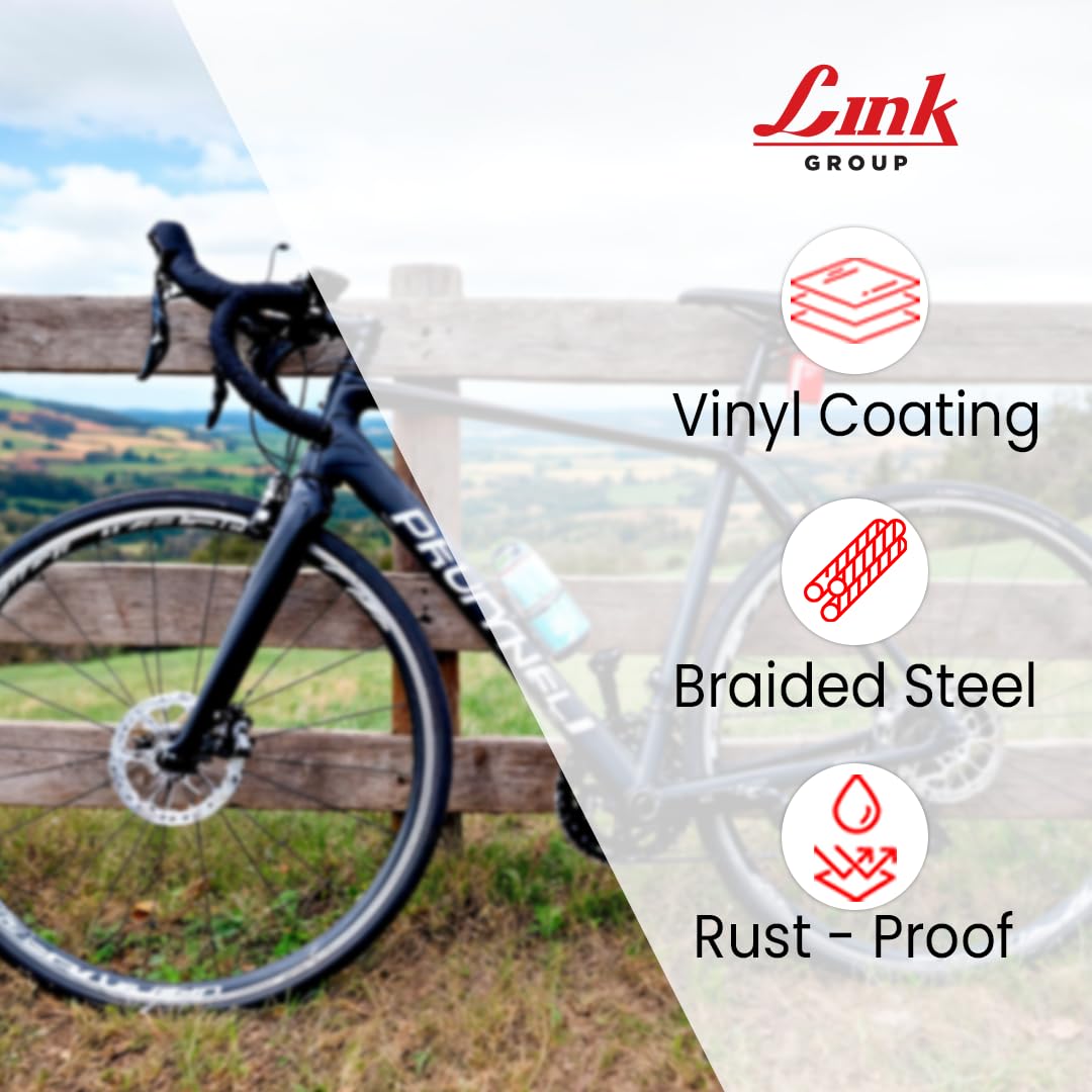 Link Multipurpose Cable Lock 50 CM Length for Cycles, Bikes, Helmets or Scooters Assorted Colour | 2 Keys | 1 Lock | CL-01 (Brass Coated) 2