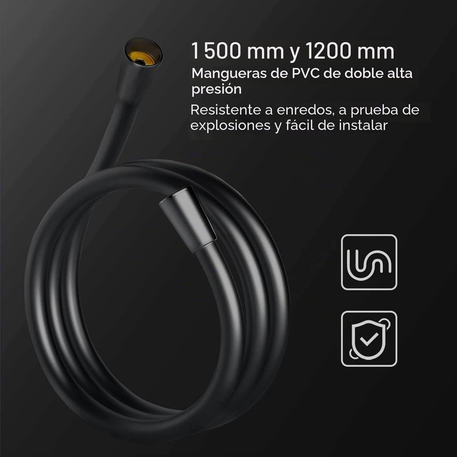 HOMELODY Ducha de efecto lluvia negra Sistema de ducha sin grifo, juego de ducha de efecto lluvia de acero inoxidable de 300 mm, altura ajustable, 3 tipos de chorro de ducha, juego de ducha de columna