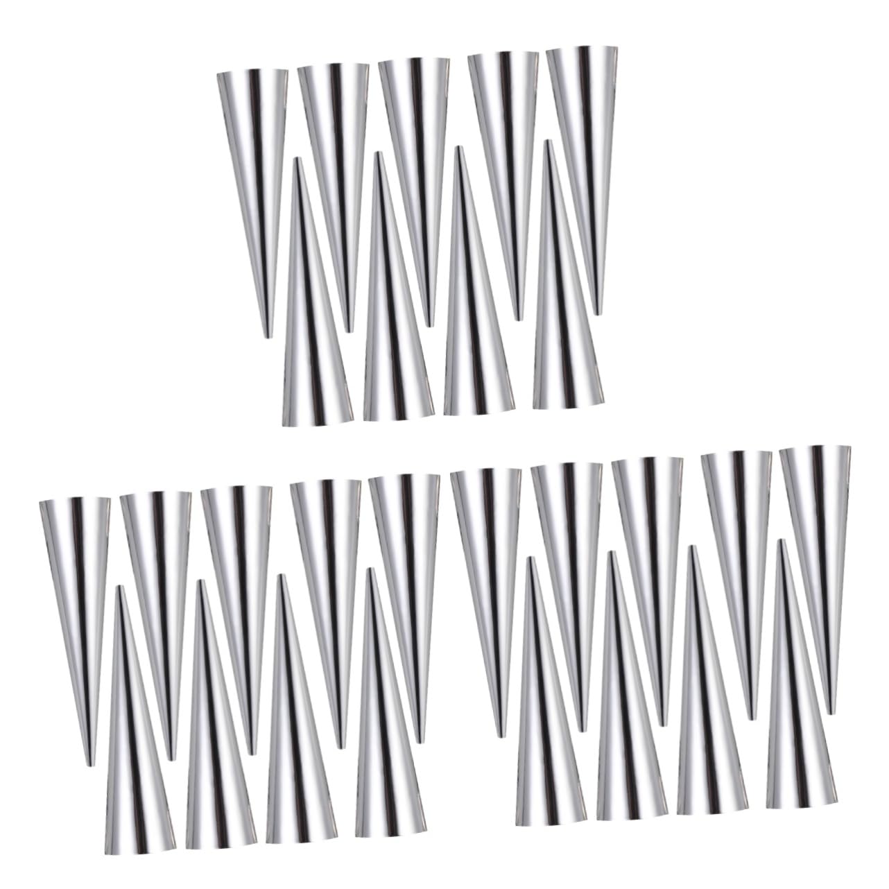 Cabilock Juego De 3 Moldes Reutilizables Para Pan Moldes Cónicos Para Croissants De Acero Inoxidable De Fácil Mantenimiento Para Panadería Casera 9 Unidades X 3
