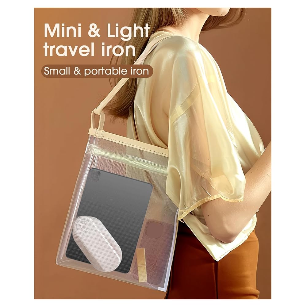 Plancha de Viaje Inalámbrica para Ropa, Plancha de Tamaño Mini (Sin Vapor), Plancha Portátil Liviana de 0,7 Libras, con Caja de Almacenamiento, Almohadillas Térmicas