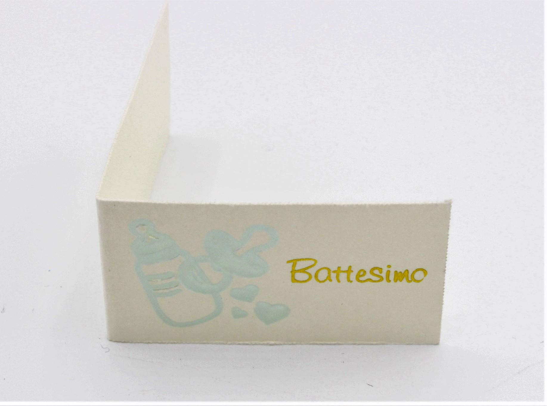 LE GEMME DI VENEZIA 300 Bigliettini Bomboniera Battesimo Celeste Stampa Professionale Personalizzata