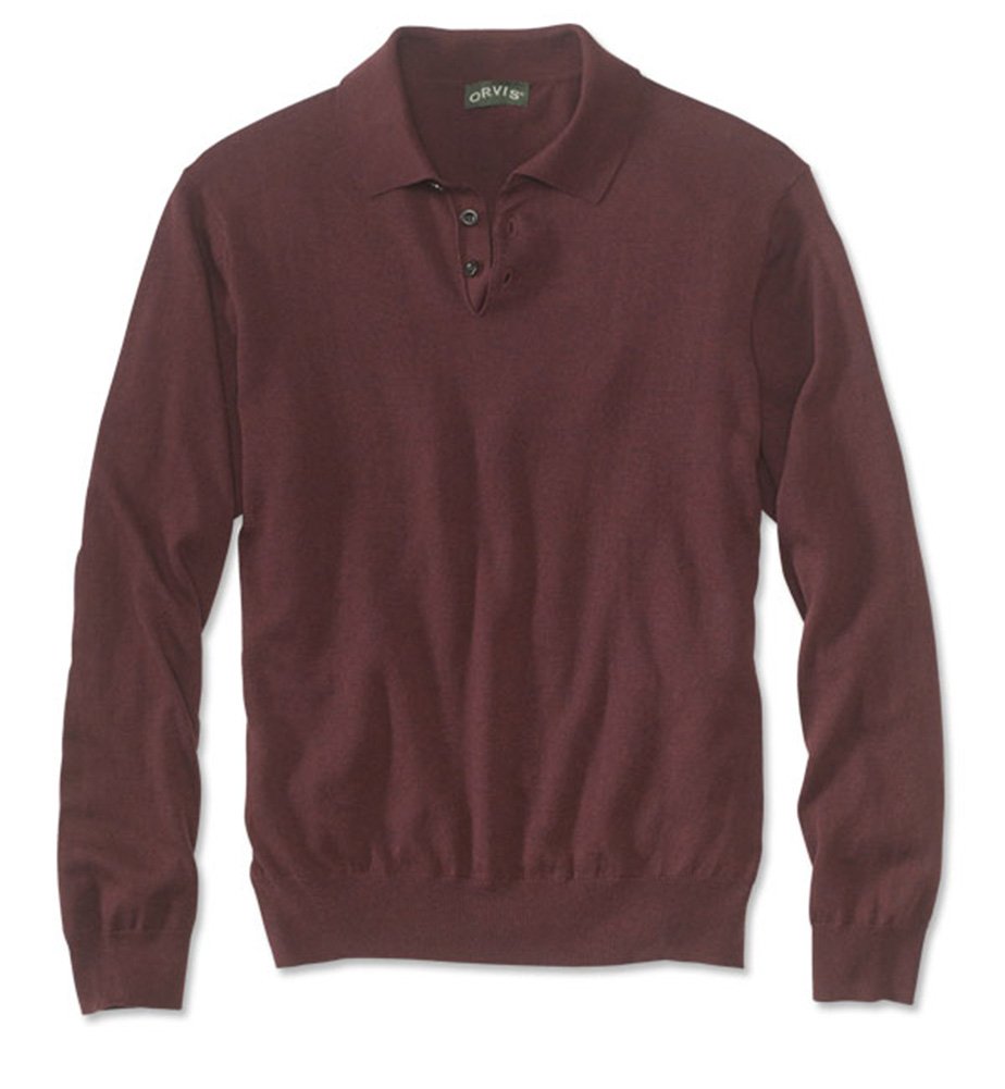 Cotton/Silk/Cashmere Long-Sleeved Polo