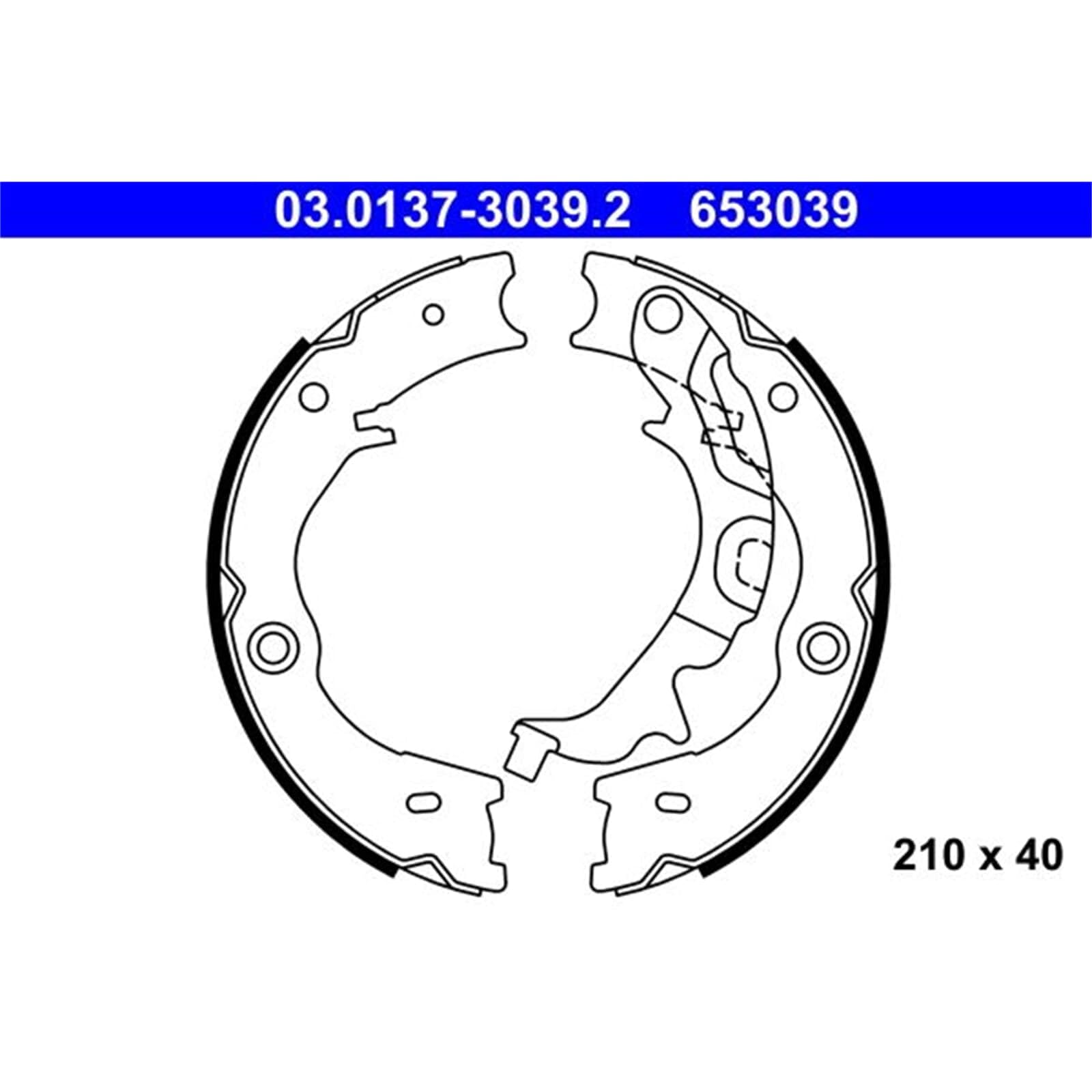 Ate 03. 0137-3039. 2 - Bremsbackensatz, Feststellbremse | 03.0137-3039.2 [653039] Kompatibel mit Carnival / Grand Carnival III (vq)