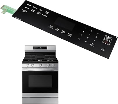 DG96-00850B Gas Range Oven Membrane Switch Touchpad Control Panel Fits for Samsung Range Oven NX60A6511SS NX60A6511SG NX60A6511SB,Replace AP7032881 PS16634290 EAP16634290 ETC.
