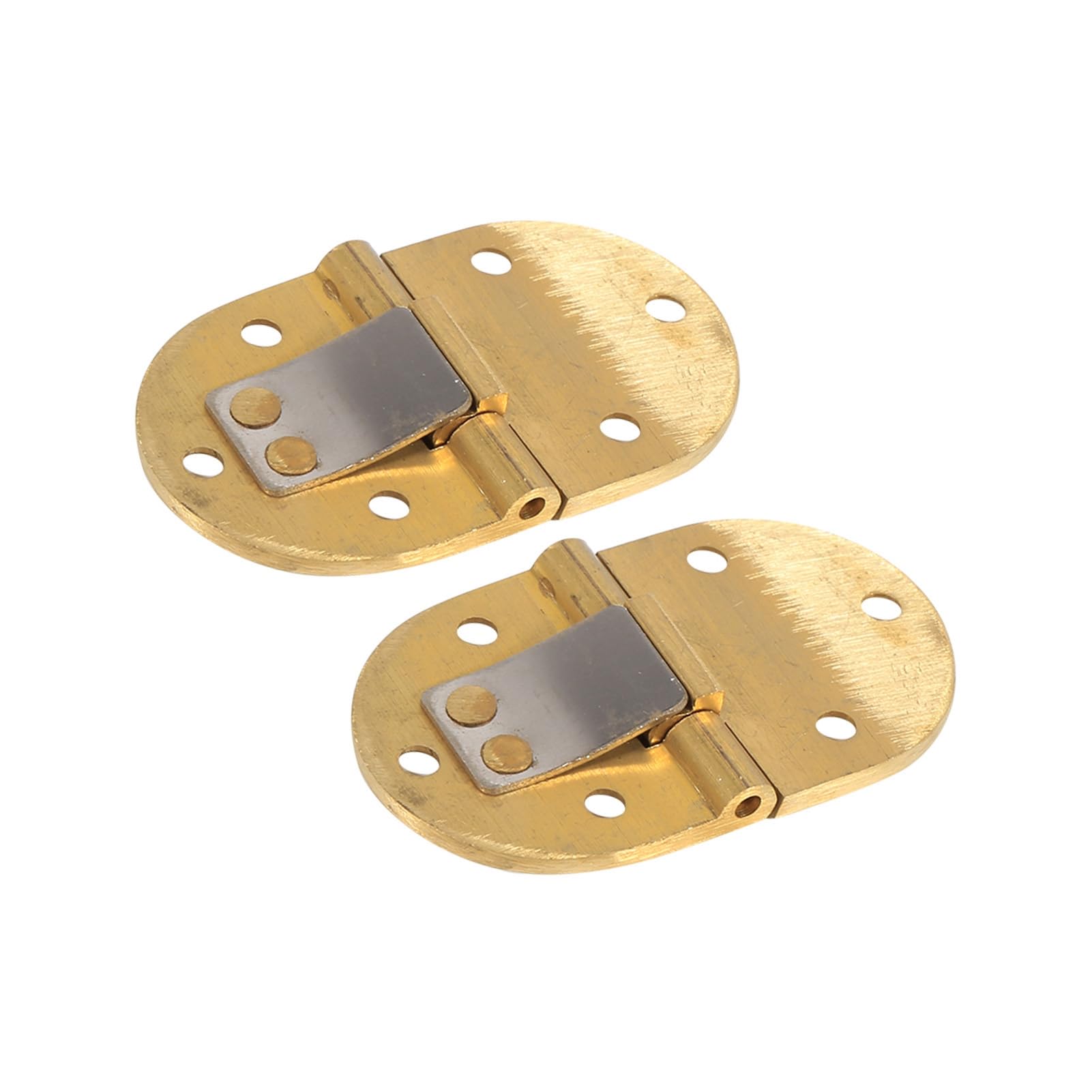 2Pcs Brass Butler Tray Hinge Set, Round 90 Degree 2-1/2 Inch X1-1/2 Inch With Sc