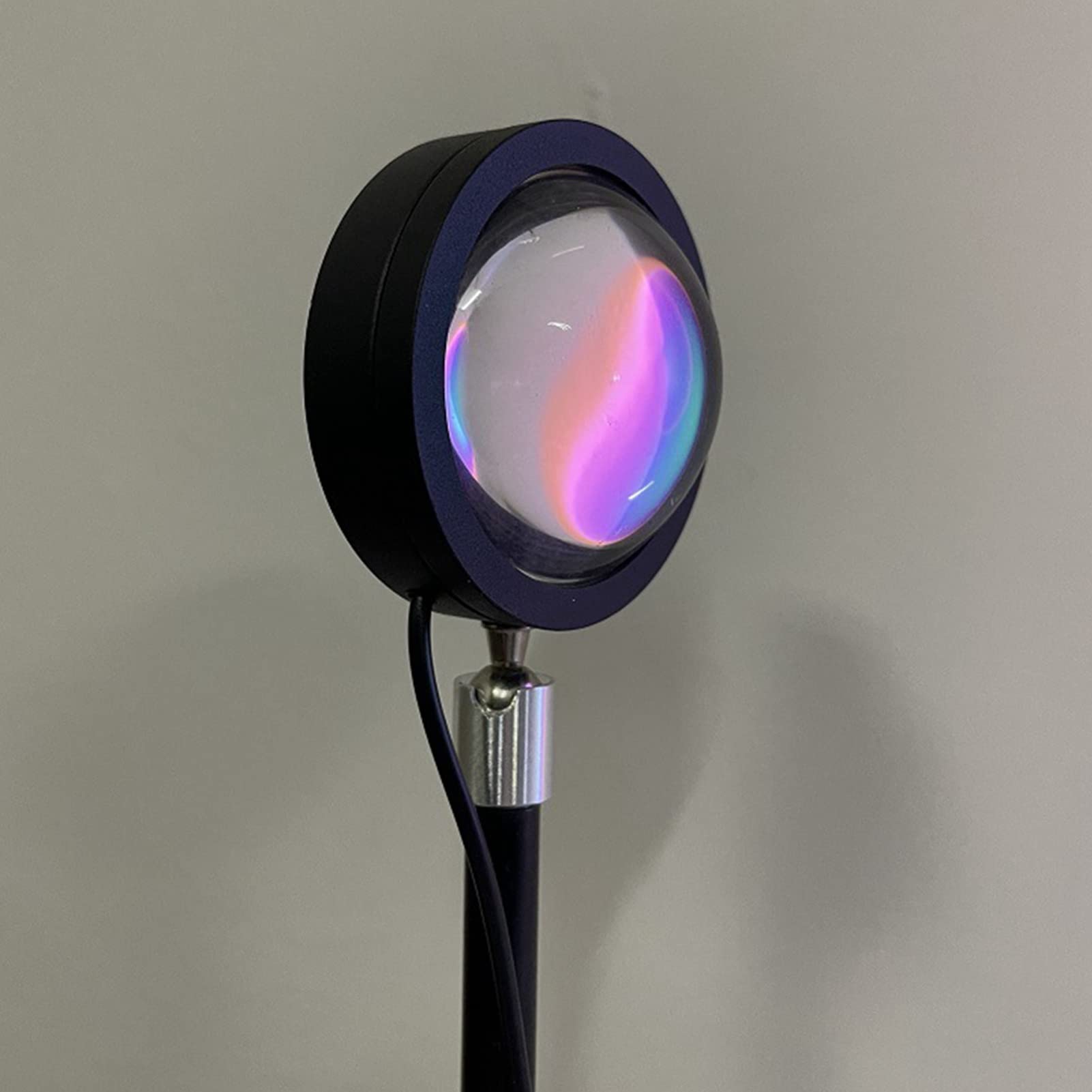 Sonnenuntergang-Projektionslampe – Mehrfarbiges LED-Projektionslicht Mit um 180° Drehbarem Regenbogeneffekt – Schalterknopf – Ideal Für Partys Und Schlafzimmerdekoration