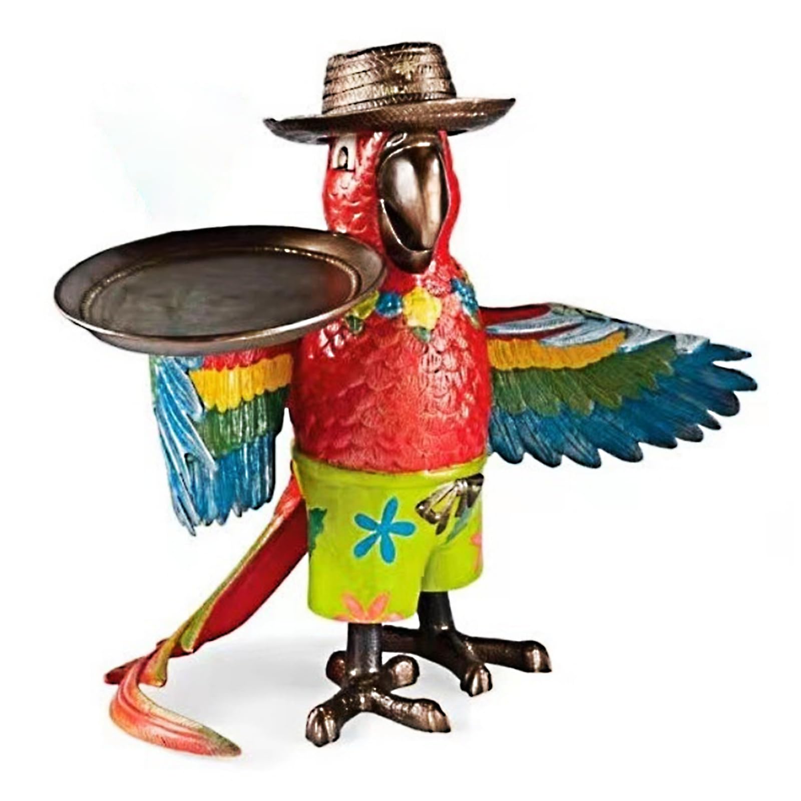 Generic Creative Parrot Ornaments Parrot Butler Decor Beach Swimming Pool Decorations Resort Gift Resin Parrot Drink Holder Sculpture