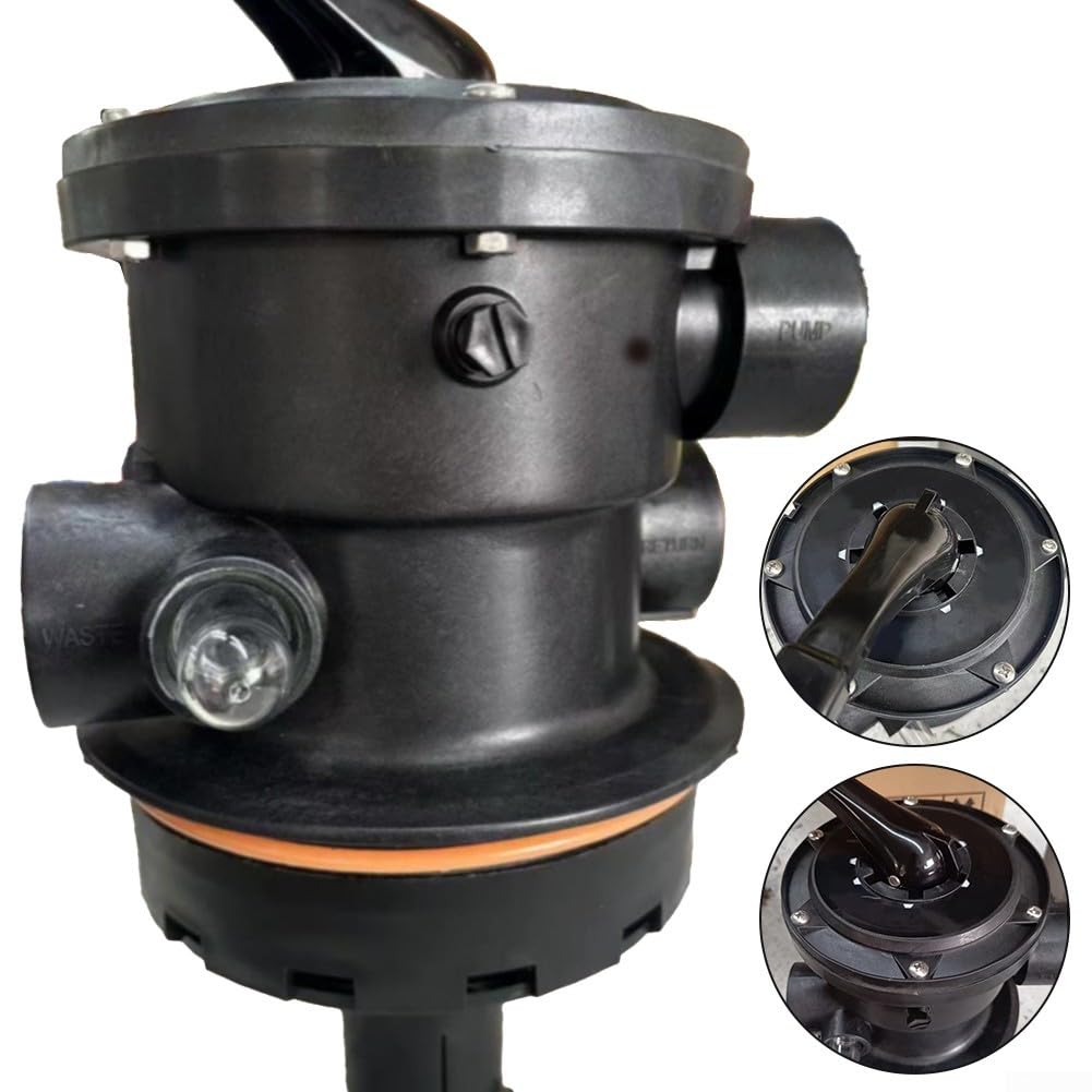 Válvula multipuerto para Hayward SP0714T para variflo, montaje superior de 7 posiciones para filtro de arena serie Pro/VL, acero inoxidable con vidrio de visión