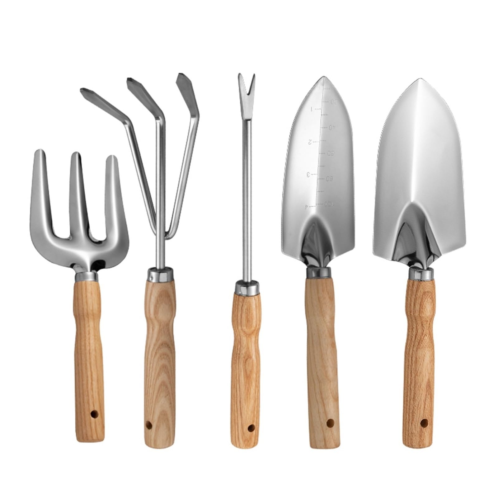 Kit de jardinería Profesional, Herramientas Acero Inoxidable for macetas, Camas, contenedores, 5 uds