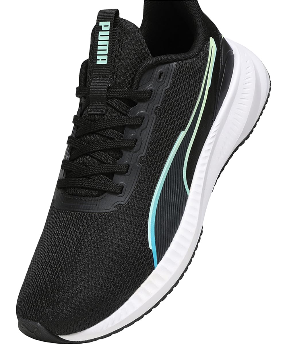 PUMA Unisex Yetişkin Flyer Lite 3 Spor Ayakkabı Black-Speed Blue-Fizzy Light 42.5