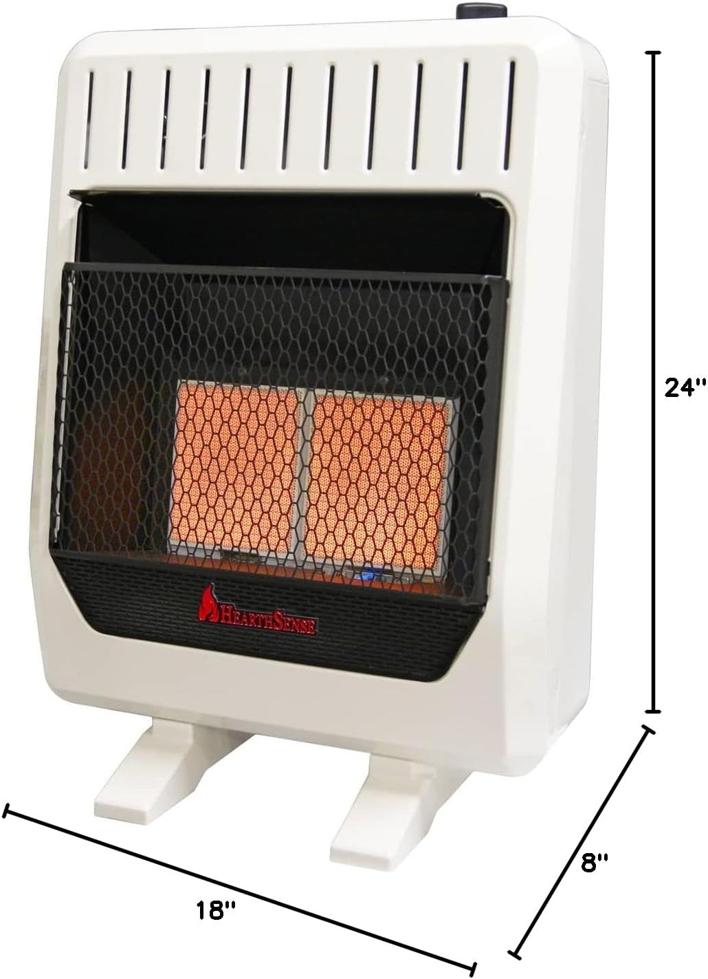 HearthSense Dual Fuel Ventless Infrared Plaque Heater With Base and Blower - 20,000 BTU, T-Stat Control - Model# IR16T-BB-R ()
