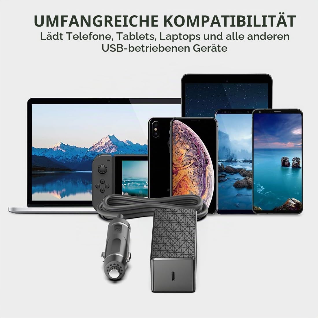 KFD 140W USB C KFZ Ladegerät PD 3.1 Autoladegerät für MacBook Pro/Air Surface Pro Samsung Dell Google PC Tablet Handy AI Laptop Netzteil 24V Zigarettenanzünder USB Auto Car Charger mit Typ-C Ladekabel