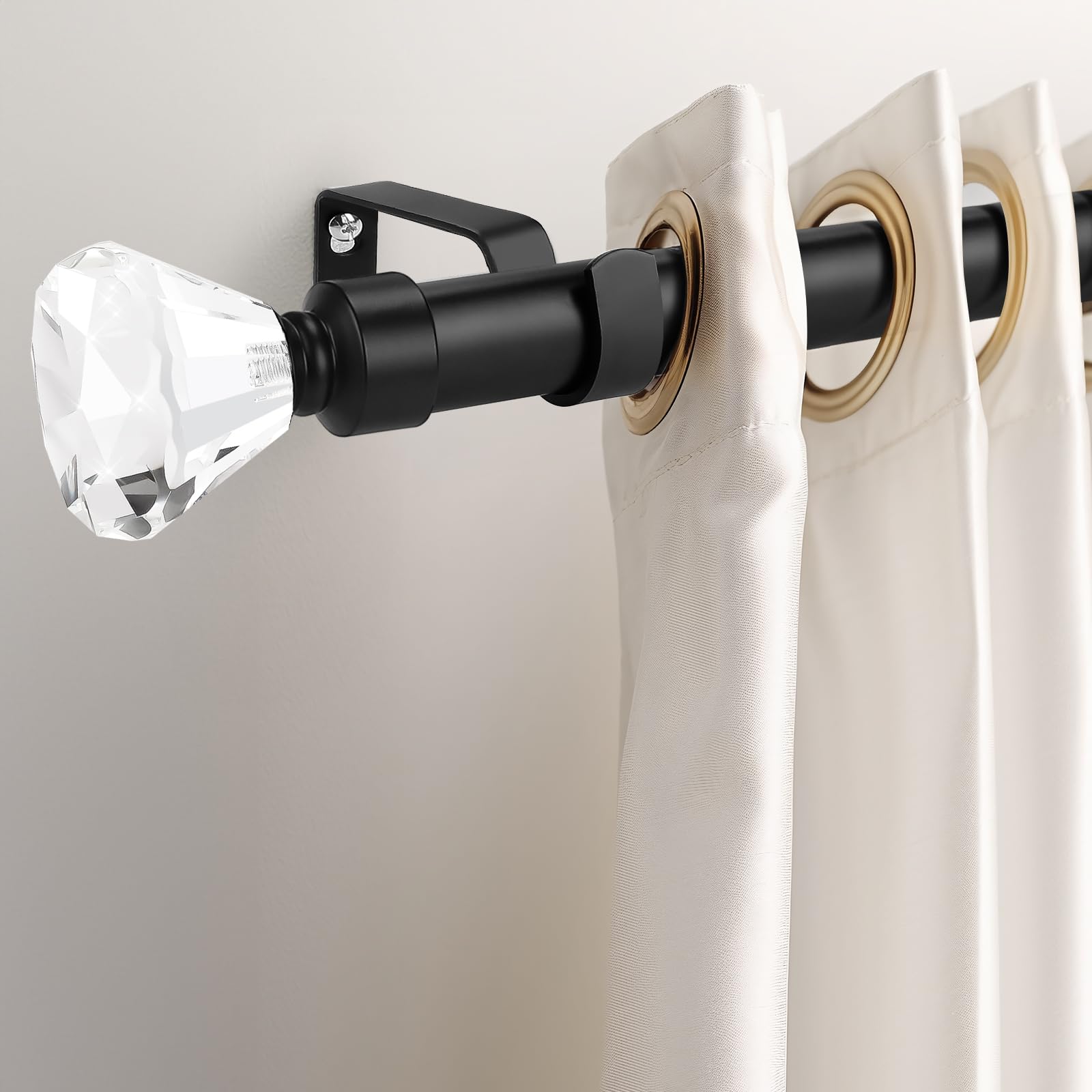 Elegant Black Curtain Rods - 30-40 Inch Adjustable -8 Elegant Black Curtain Rods - 30-40 Inch Adjustable -8