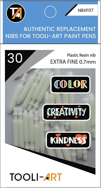 TOOLI-ART 30 Replacement Nibs Extra Fine Tip Paint Pens Acrylic Markers. Easy To Replace.