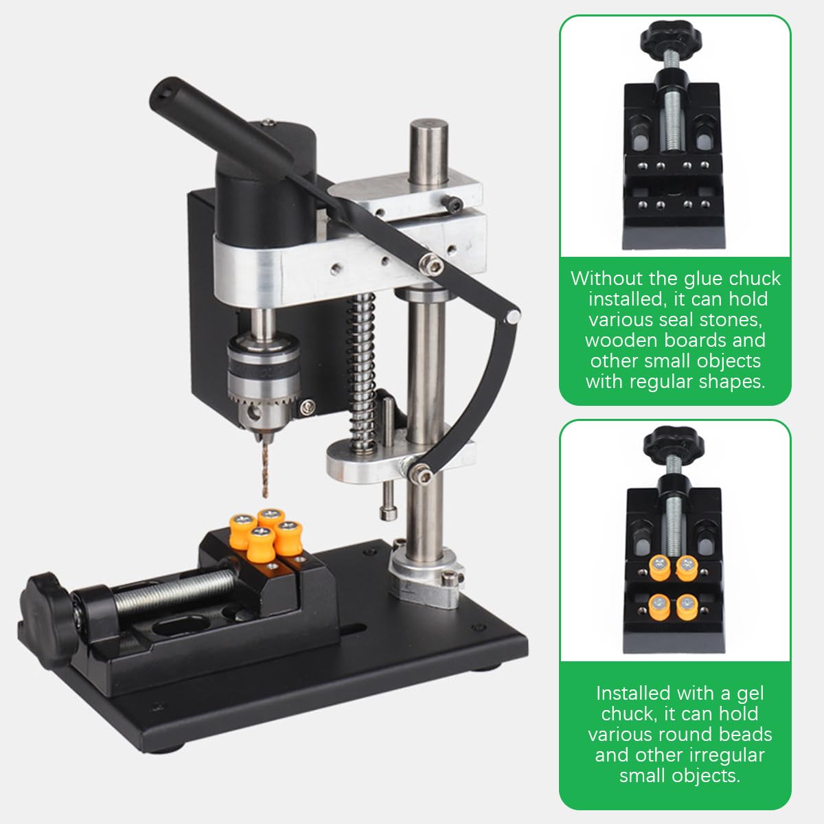 Taladro de Columna, Taladro De Banco Eléctrico De 250 W, Taladro De Prensa Ajustable De 5 Velocidades, Perforación De 40mm, Taladro Eléctrico Multifunción Para Perforación Directa De Metal, Madera