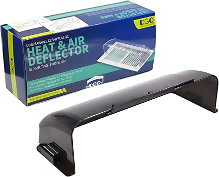 DGQ Unbreakable Air Deflector 8" to 12" Black Adjustable Heat and Air Vent Deflector Magnetic for Floor Registers, Vents, Sidewall, and Ceiling Registers 1