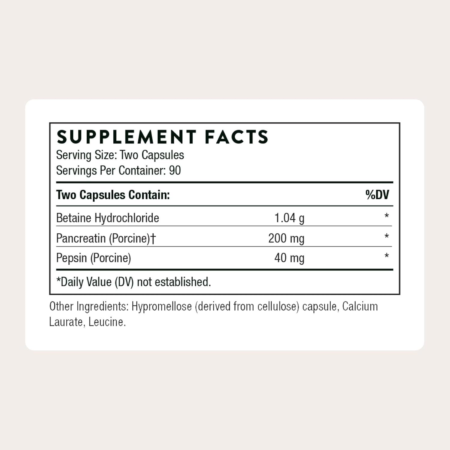 THORNE - Multi Enzyme (Formerly B.P.P.) - Betaine, Pepsin, Pancreatin - Comprehensive Blend of Digestive Enzymes to Support Normal Digestion* - Dairy-Free - 180 Capsules - 90 Servings - Image 2