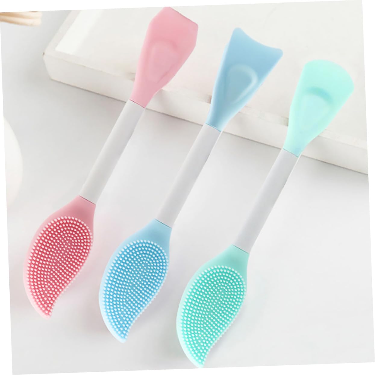 FRCOLOR 3 Set Di Pennelli Per Maschera Doppia Kit Di Pennelli Per Il Viso in Silicone Per Applicatore Di Per Il Viso Di Bellezza 3 Pezzi*3