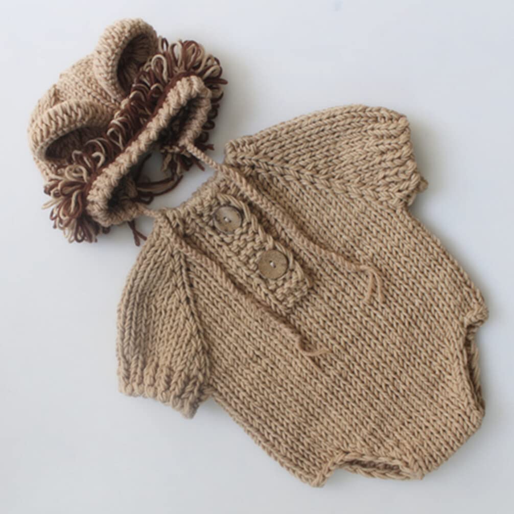 Accessoires de Photographie de bébé Nouveau-né Mignonne Conception de Photo de Lion prenant des Tenues Costumes Unisexe tricotés