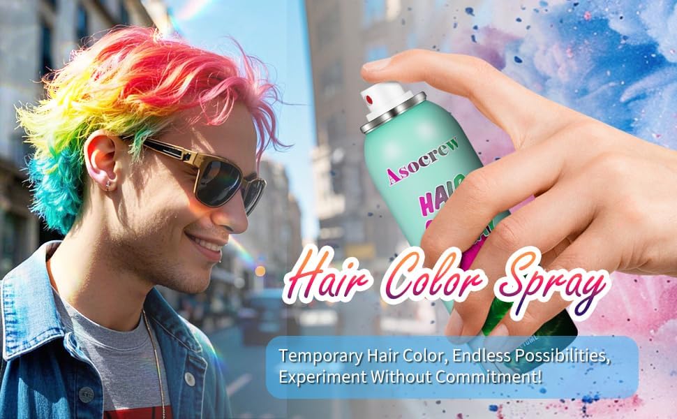 Image of Orange Hair Spray,Hair Color Spray Dye,Grey Temporary Hair Color Dye for Kids Women Men,Hairspray Color Pomades,Washable Color HairSpray for Party, Cosplay,Halloween,Christmas. (Orange)