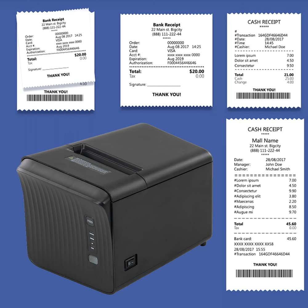 RAISA PRINTECH USB Thermal Printer Receipt Printer 250mm/s | Half Cut/Full Cut |Print Width 72mm | Easy Paper Loading Structure 2