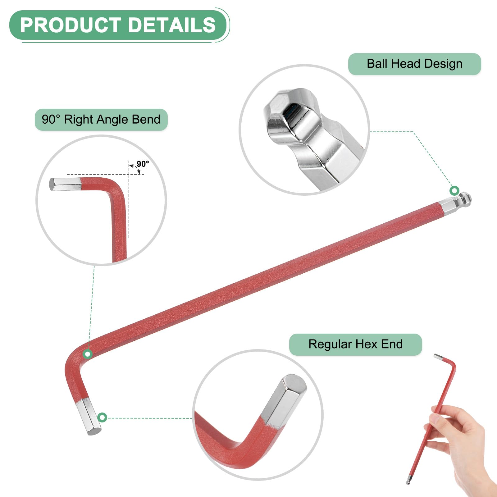 M METERXITY 2-Pack Ball End Hex Key Wrench - Image 2