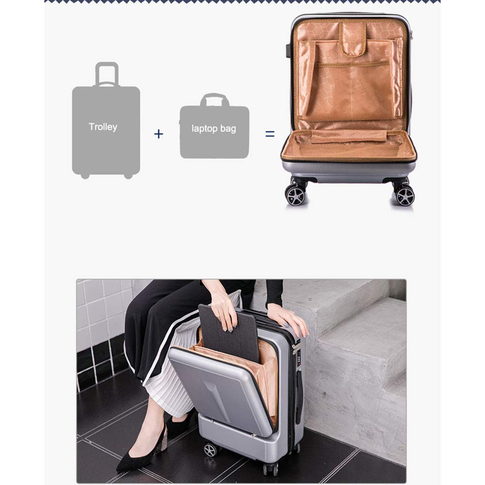 Valigia Trolley 2 in 1 per Laptop, valigie rigide in ABS 4 Ruote, Robusta Asta telescopica in Metallo