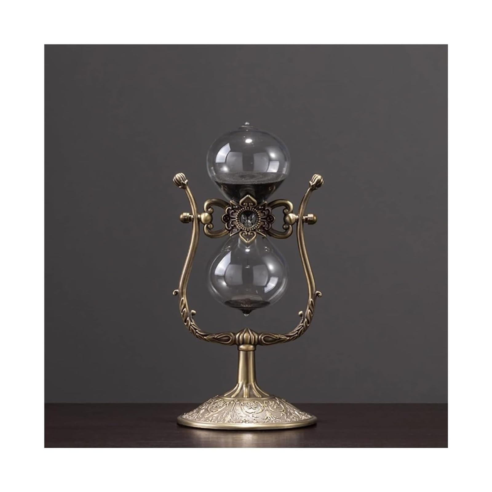 Sanduhr, Sanduhr, Glasdekoration, Zeitmanagement-Assistent, Vintage-Sanduhr aus Metall, 15 Minuten/30 Minuten/60 Minuten, 360 ° drehbar, große antike Sanduhr(Blu,60 Minutes)