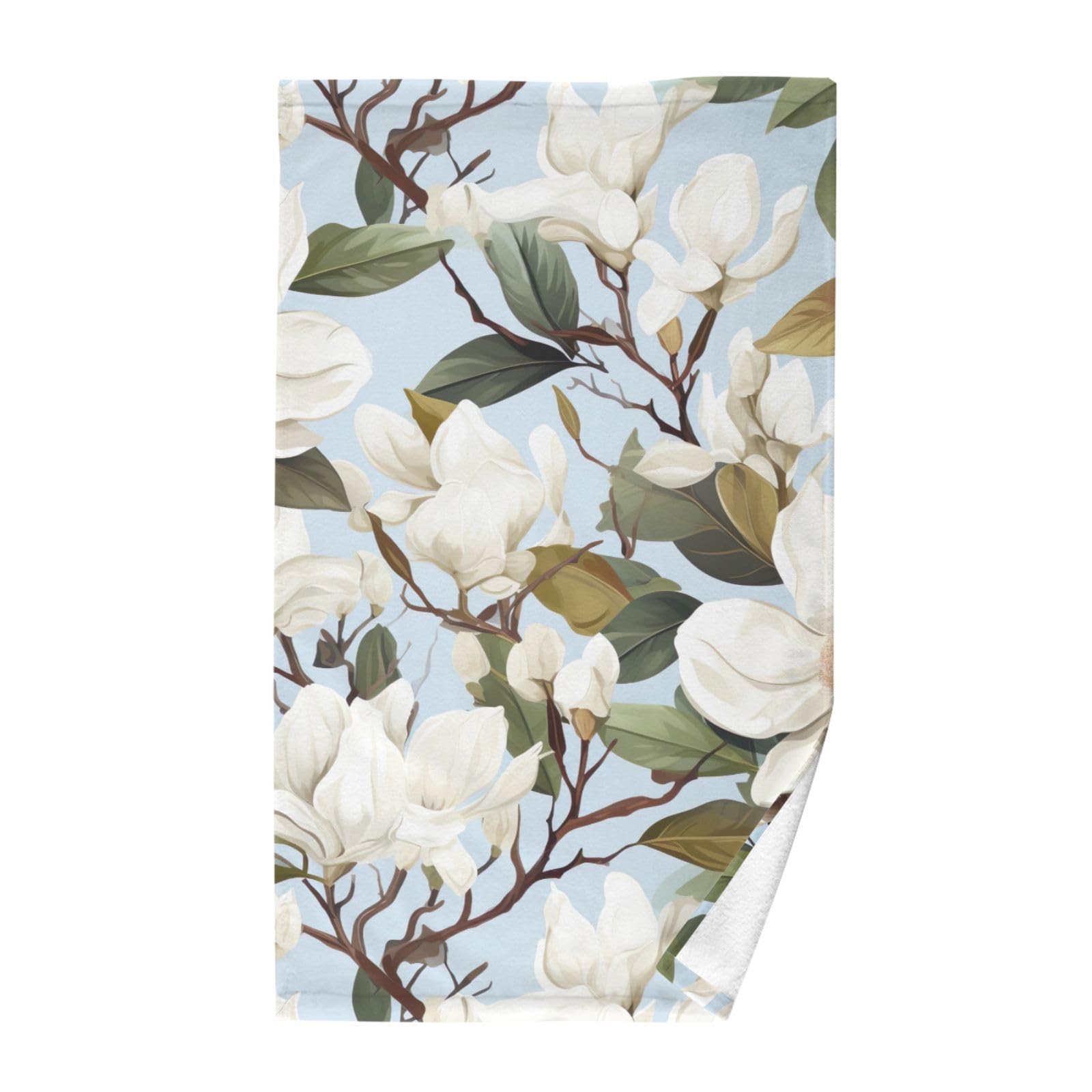 Magnolia Flowers Hand Towel - Soft Cotton Towels For Bathroom, Kitchen, Spa